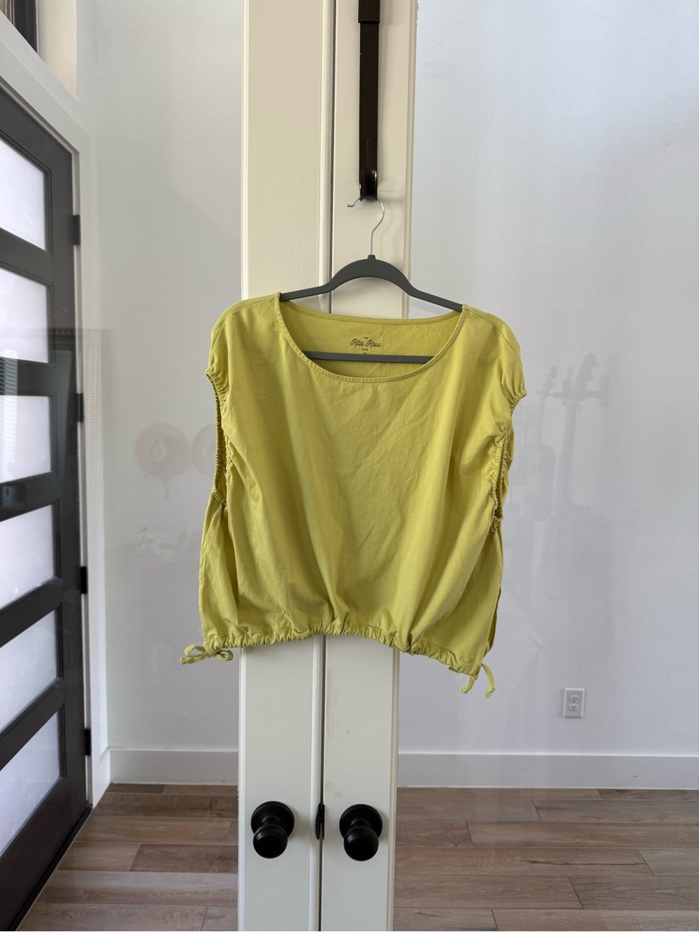 Rita Row Cropped Drawstring Shirt - Chartreuse